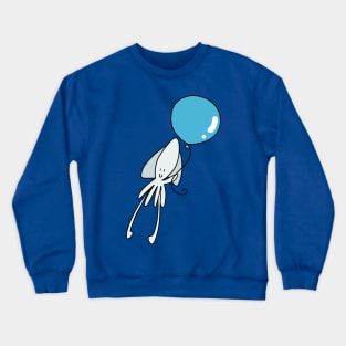 White Squid Blue Balloon Crewneck Sweatshirt